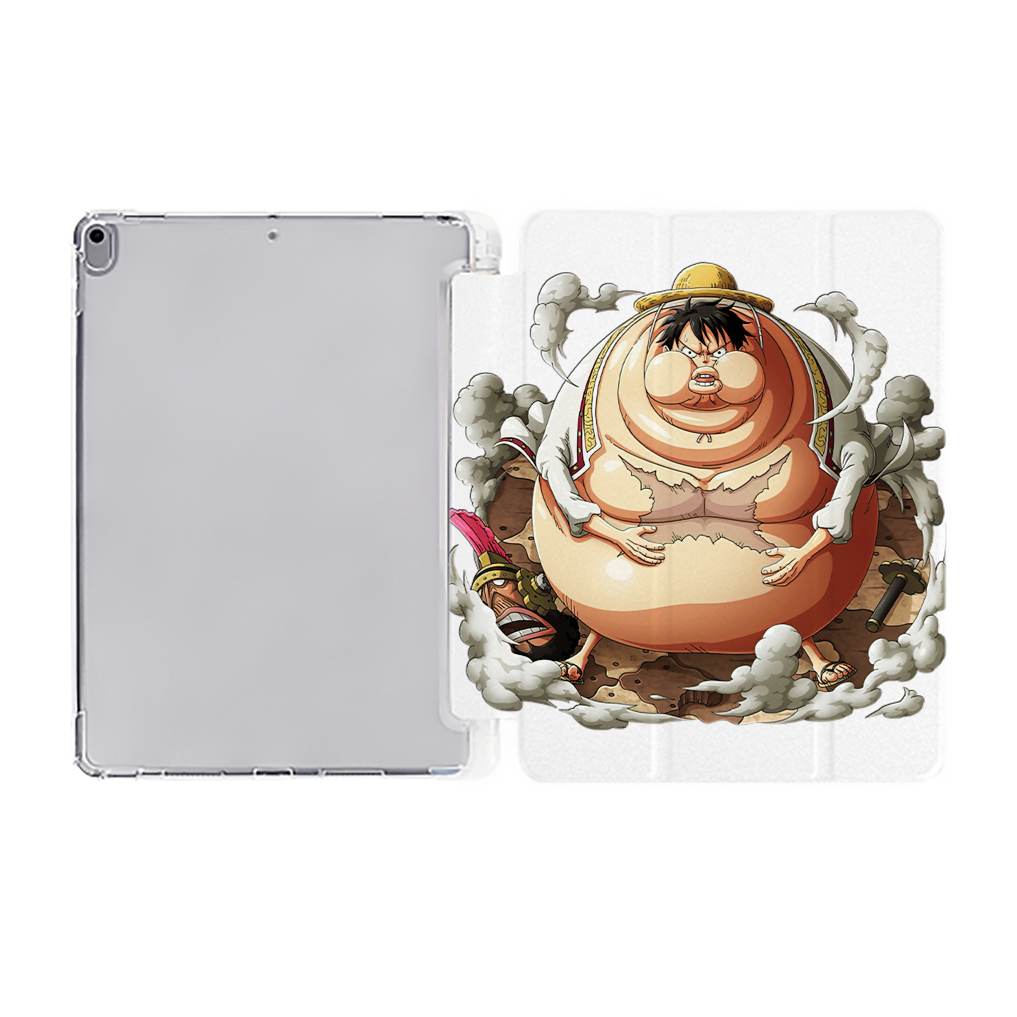 （画像用） ワンピース モンキー・D・ルフィ ONE PIECE Monkey D. Luffy IPad ケース ペン収納付き 三つ折りスタンド PUレザー×シリコン 対応機種9.5/10.5/10.9インチ